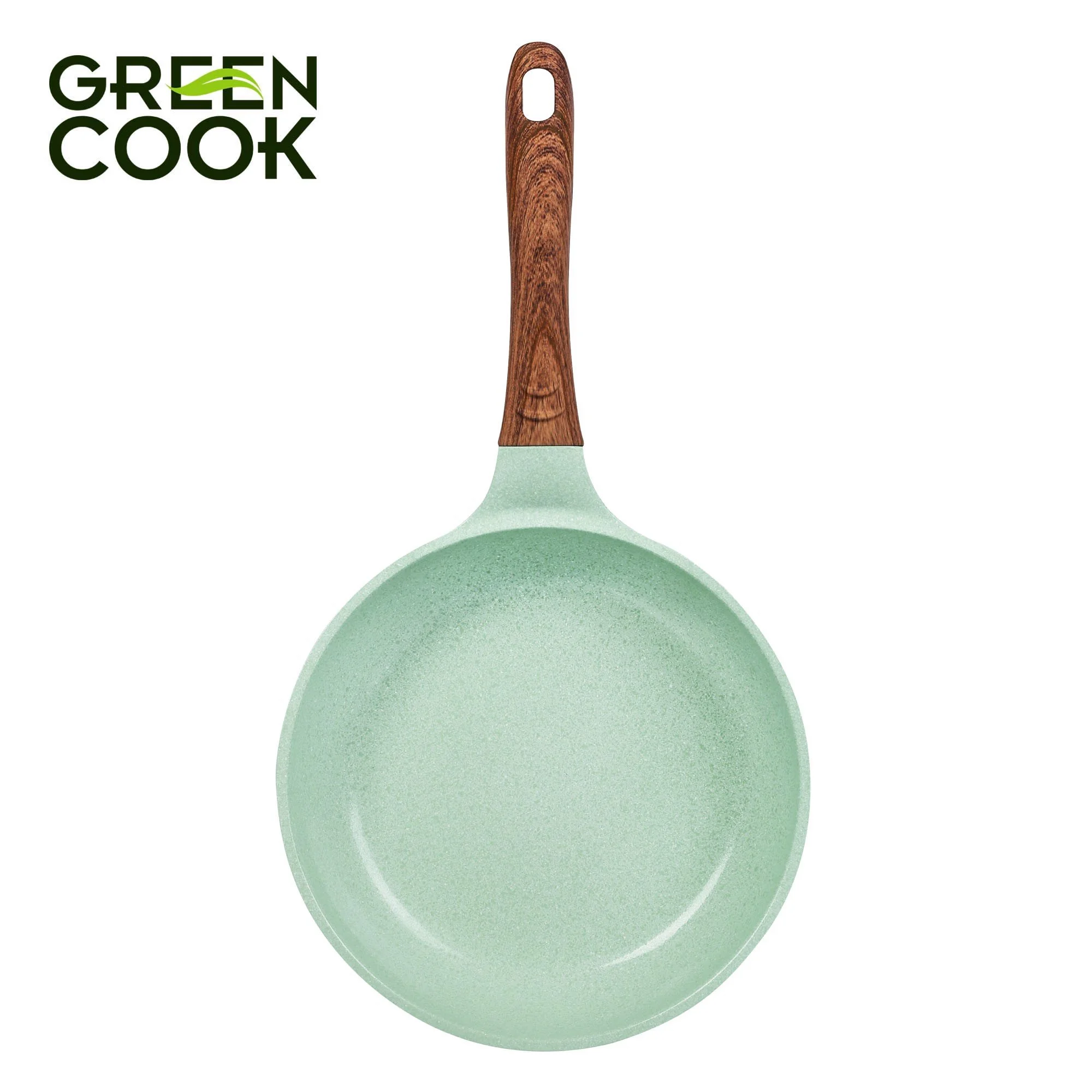 Chảo đúc đáy từ chống dính men đá ceramic xanh ngọc 20 cm Green Cook GCP06-20IH công nghệ Hàn Quốc