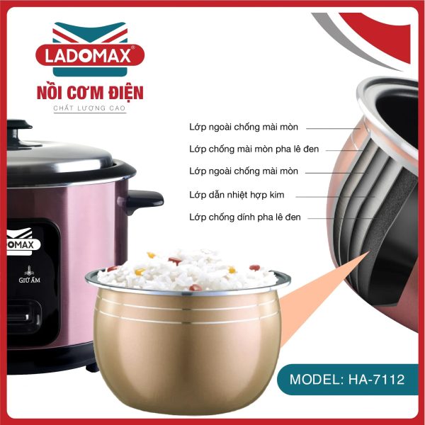 NỒI CƠM NẮP RỜI LADOMAX HA-7112