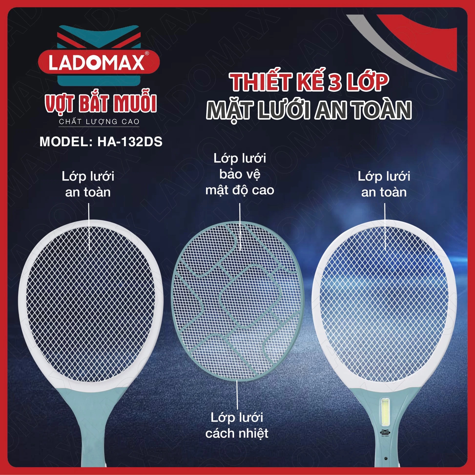 VỢT BẮT MUỖI LADOMAX HA-132DS