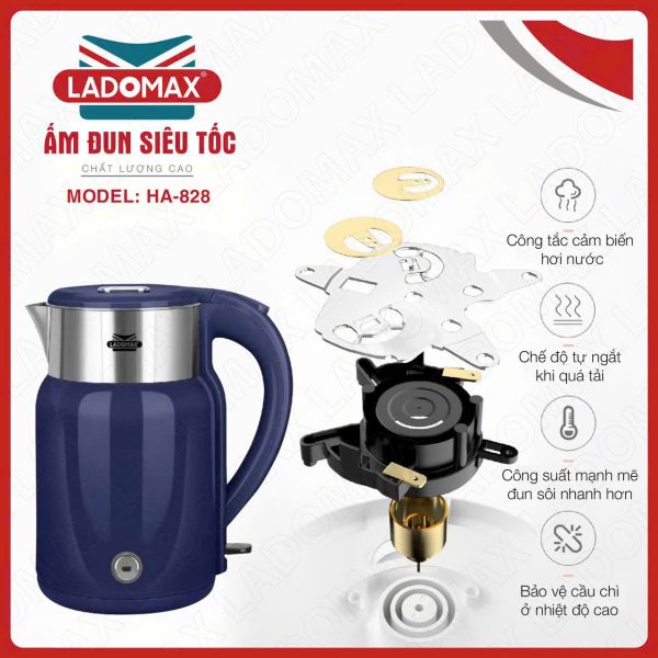 ẤM ĐUN SIÊU TỐC GIỮ ẤM LADOMAX 2.3LIT