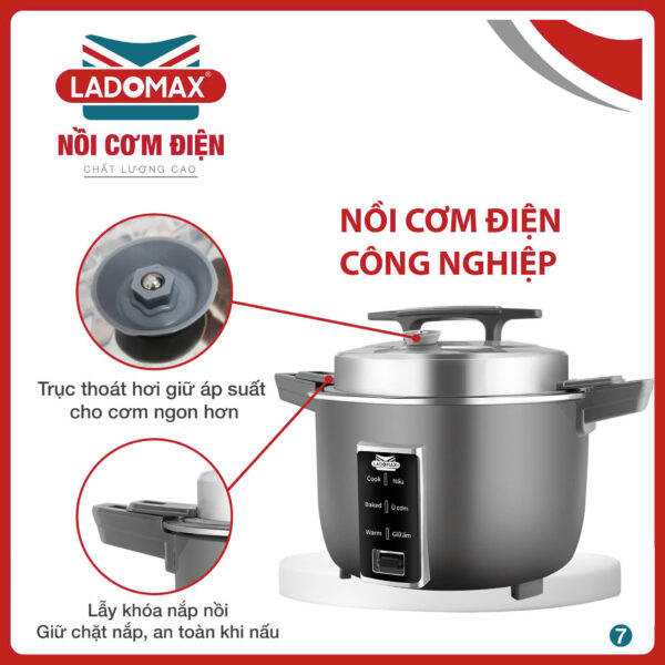 NỒI CƠM CÔNG NGHIỆP LADOMAX HA-7342