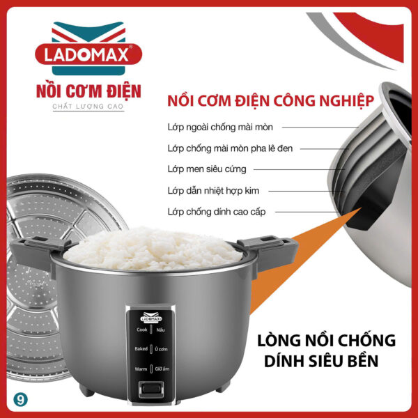 NỒI CƠM CÔNG NGHIỆP LADOMAX HA-7342