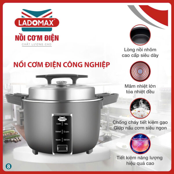 NỒI CƠM CÔNG NGHIỆP LADOMAX HA-7342