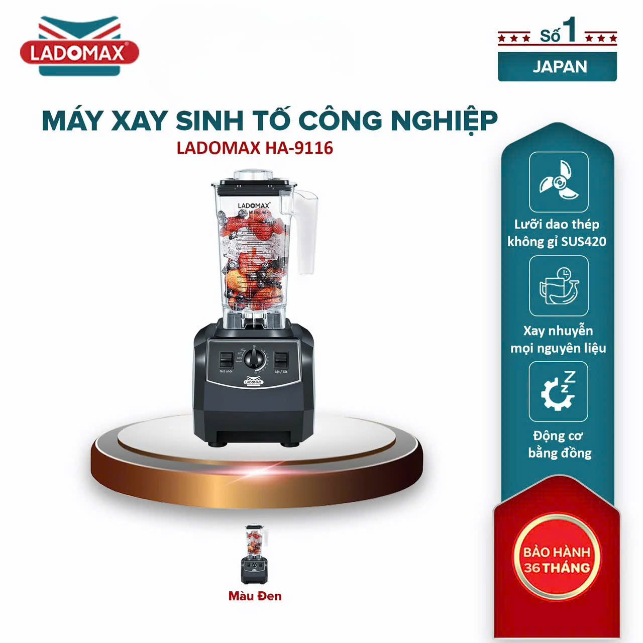 Máy Sinh Tố Công Nghiệp Ladomax HA- 9116(Công suất 2680w)