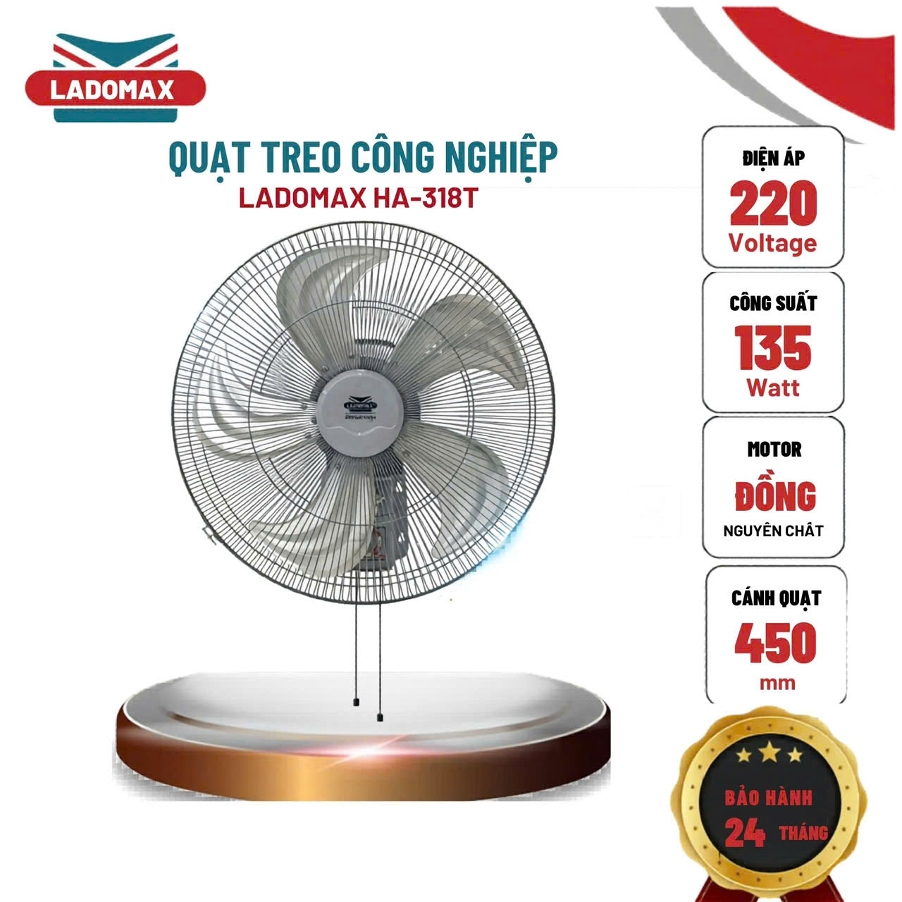 Quạt Treo Công Nghiệp Ladomax HA- 318T