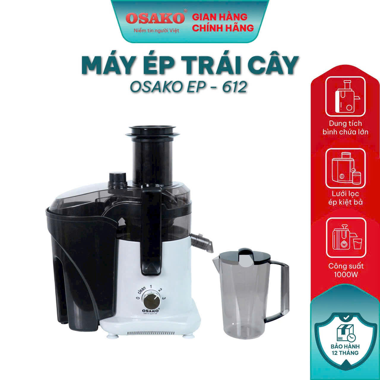 Máy Ép Nhanh Công Nghiệp OSAKO EP-612( Tặng 1 Bộ Dao)
